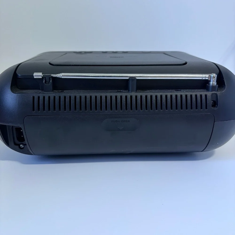 Sony CD Boombox ZS-RS60BT Bluetooth USB AM/FM Radio Black No AC Power Cord WORKS